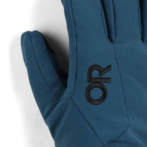 Outdoor Research blue glove with black OR logo