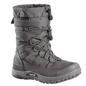 Baffin grey waterproof winter boot with lace up closure and toggle