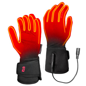 Gerbing heated gloves with visible internal wiring and power cable