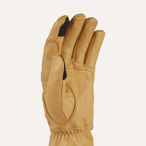 SealSkinz tan leather glove with black finger tip detail
