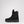 Black quilted lace up ankle boot with thick rubber lug sole