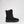 Black quilted winter boot with front zipper and thick platform sole