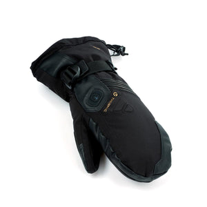 Black Thermic heated mitten with adjustable wrist strap and power button