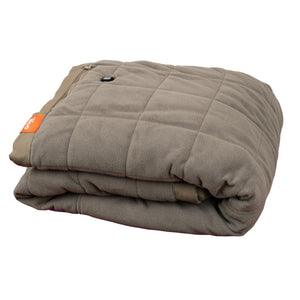 Gobi Heat tan quilted heated blanket folded