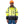 Man wearing a Pioneer high visibility yellow and black safety jacket with reflective stripes and an orange hard hat