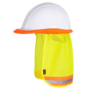 Pioneer hard hat neck shade in high visibility yellow with reflective strip