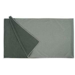 Rectangular grey cooling towel with a folded corner showing a darker grey underside