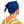 Person wearing a blue tie back bandana and high visibility orange safety vest