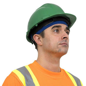Person wearing a Pioneer green hard hat and orange high visibility shirt