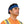 Pioneer blue cooling headband worn by a person in a high visibility orange shirt