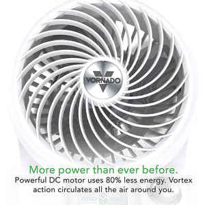Vornado air circulator fan front view with vortex grill and logo