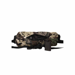 Camo print heated waist muff with power bank attached