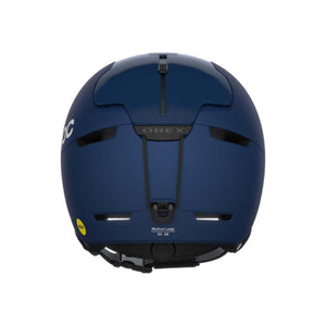 Rear view of navy blue POC Obex Mips ski helmet