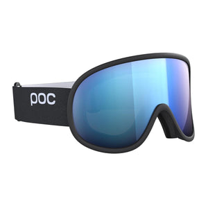 POC ski goggles with black frame and blue mirrored lens