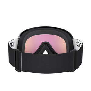 POC ski goggles with black frame and pink lens