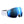 POC white ski goggles with a blue mirrored lens