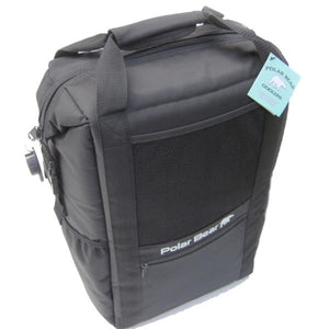 Black Polar Bear Coolers soft sided backpack cooler with mesh front pocket and top carry handle