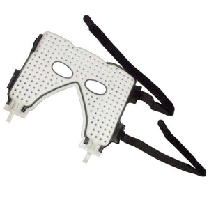 White perforated silicone face mask with black adjustable head straps