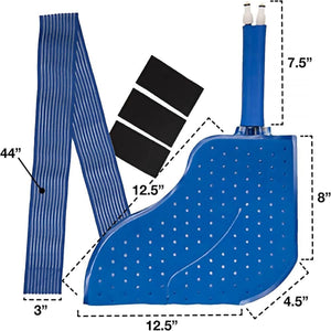 Polar Products blue therapy wrap with dimensions labeled in inches