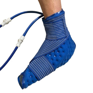 Polar Products blue ankle cold therapy wrap with connected tubing