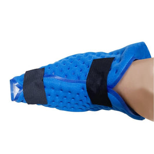 Polar Products blue perforated elbow cold therapy wrap with black velcro straps