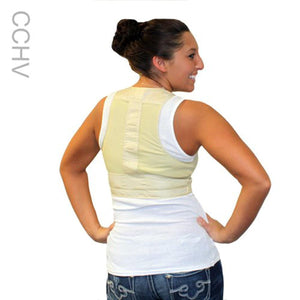 Person wearing a Polar Products beige cooling back vest over a white tank top