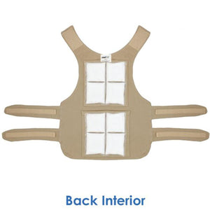 Cool58 cooling vest back interior with white ice pack inserts