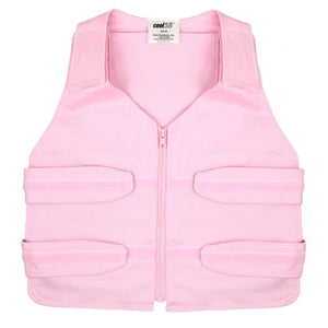 Polar Products pink cooling vest with front zipper and adjustable side straps