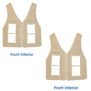 Polar Products cooling vest showing front interior view with clear pockets for cooling packs