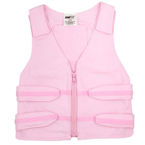 Polar Products pink cooling vest with front zipper and adjustable side straps