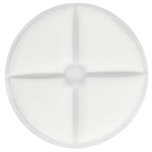 Polar Products white circular plastic spacer with cross divider