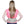 Person wearing a beige lumbar support belt over a pink shirt