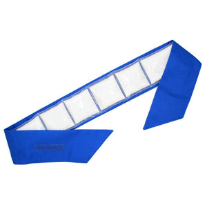 Polar Products blue cooling neck wrap with five clear gel ice pack segments