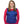 Woman wearing a blue Polar Products cooling vest over a red long sleeve shirt