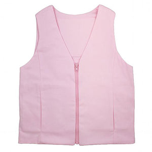 Light pink sleeveless vest with a front zipper closure