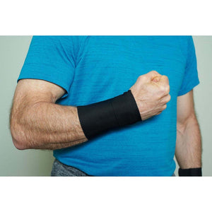 Polar Products black wrist cooling wrap worn on a person arm