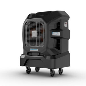 Black Portacool portable evaporative cooler on wheels
