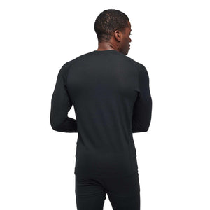 Black Diamond black long sleeve base layer top viewed from the back