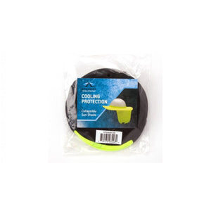Pyramex Safety collapsible sun shade for hard hats in plastic packaging