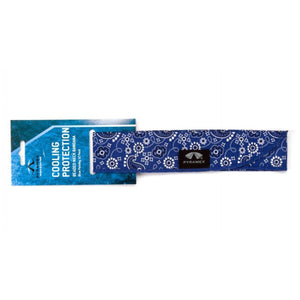 Pyramex Safety blue paisley cooling beaded neck bandana in retail packaging