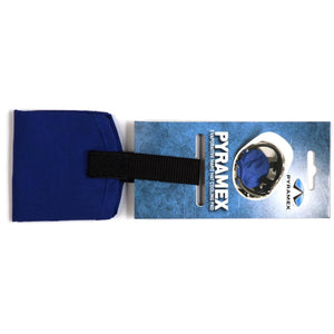 Blue Pyramex evaporative hard hat cooling pad in retail packaging
