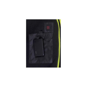 Pyramex Safety heated jacket battery pack inside pocket with power button