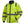 High visibility yellow work jacket with reflective grey stripes and chest pocket