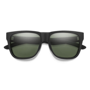 Smith Optics matte black sunglasses with green tinted lenses