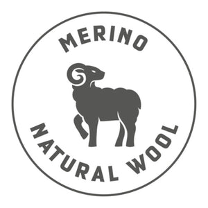 Hotronic Merino natural wool circular logo with a ram icon