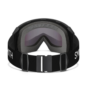 Smith Optics black snow goggles with adjustable strap and grey face foam