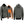 Grey zip up heated hoodie with black trim and hood