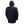 Back view of Helly Hansen navy parka with faux fur hood