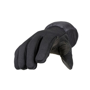 Black insulated winter glove with textured palm grip