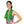 Woman wearing a green cooling towel around her neck